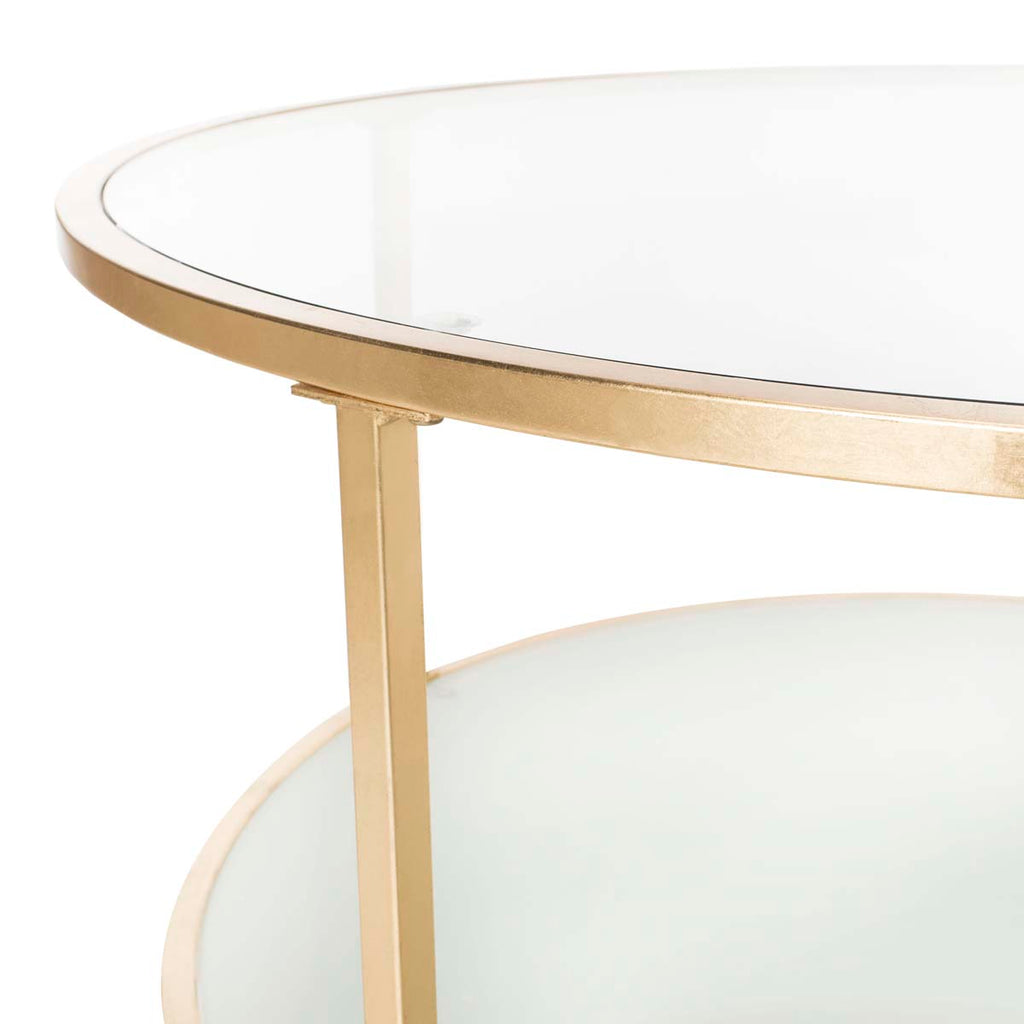 Safavieh Ivy 2 Tier Round Coffee Table - Glass/Gold Foil