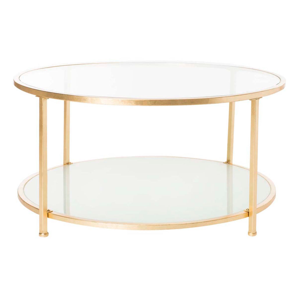 Safavieh Ivy 2 Tier Round Coffee Table - Glass/Gold Foil