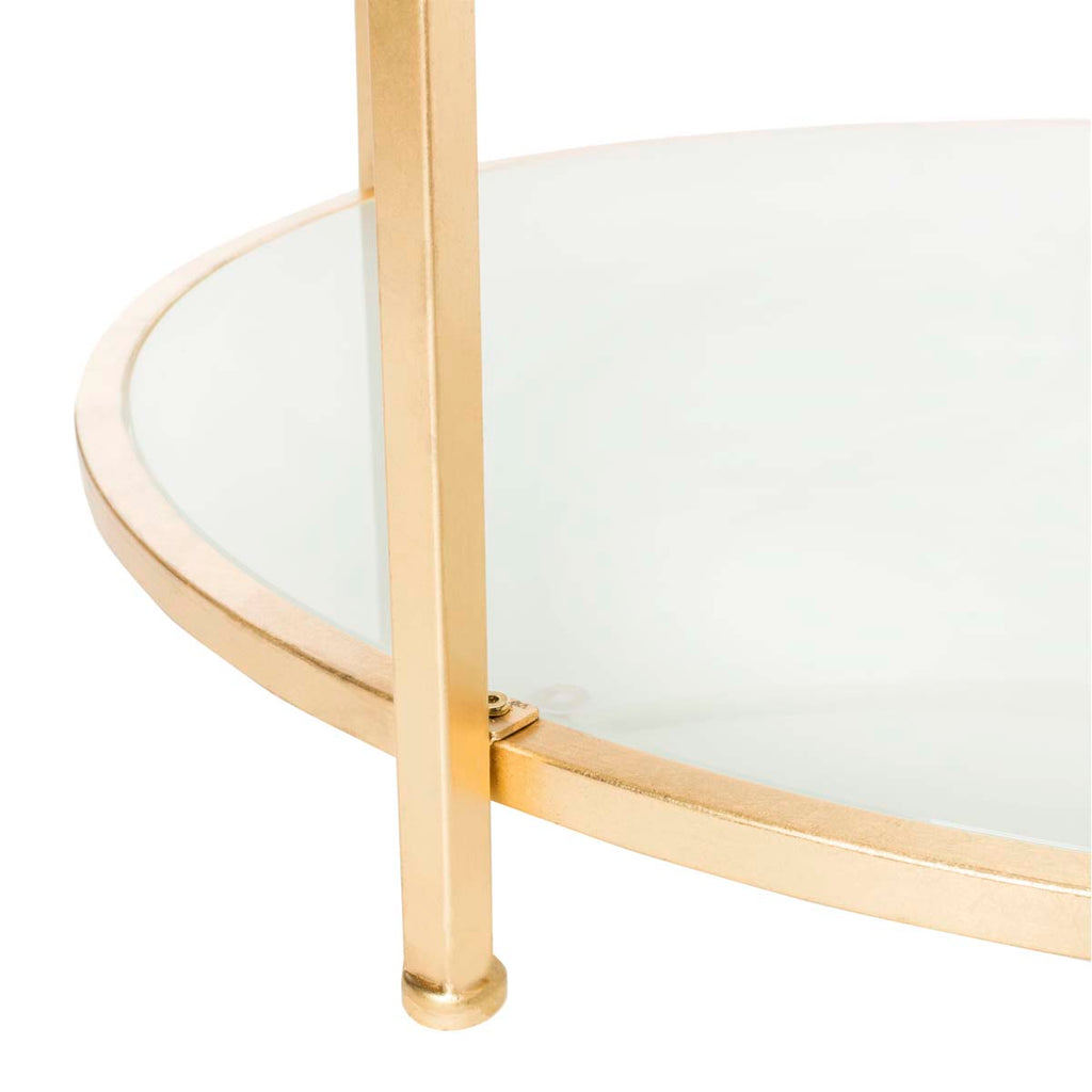 Safavieh Ivy 2 Tier Round Coffee Table - Glass/Gold Foil