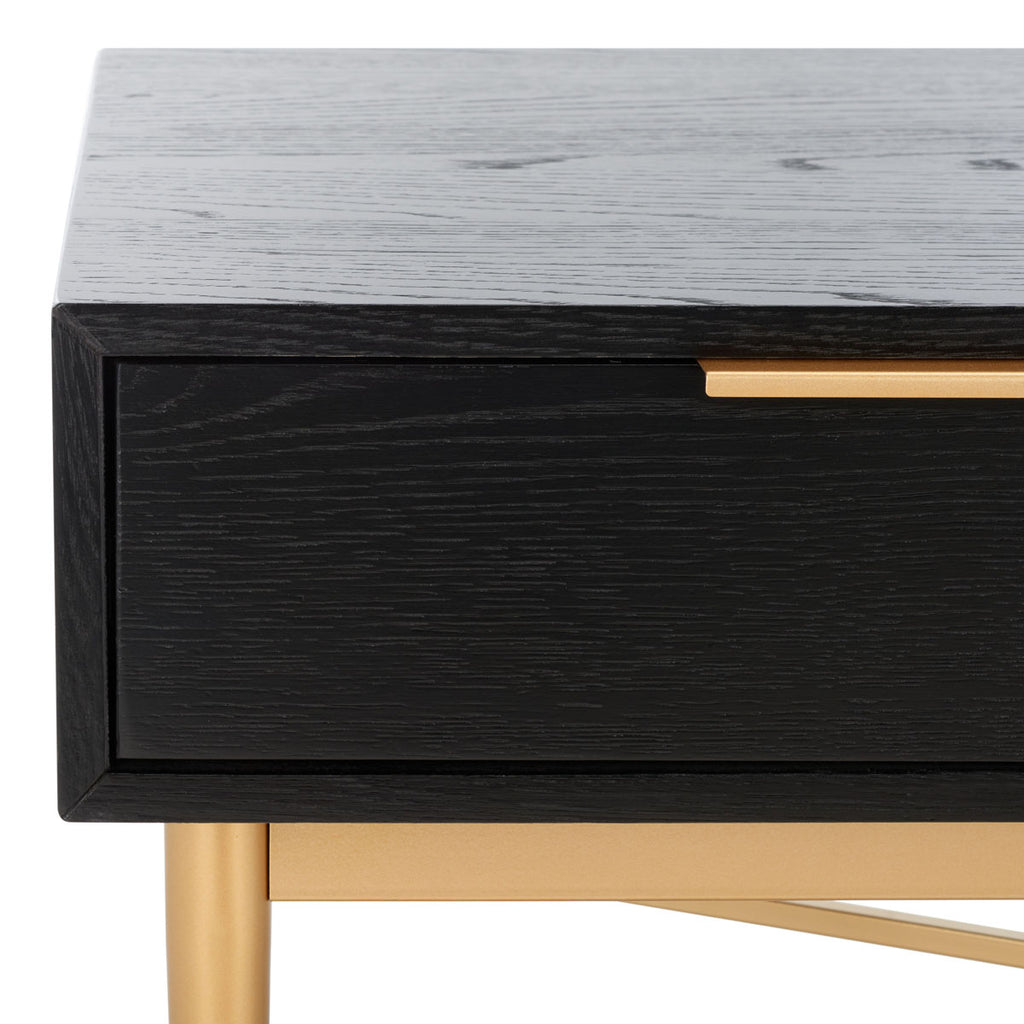 Safavieh Pierre 2 Drawer Coffee Table Black / Gold