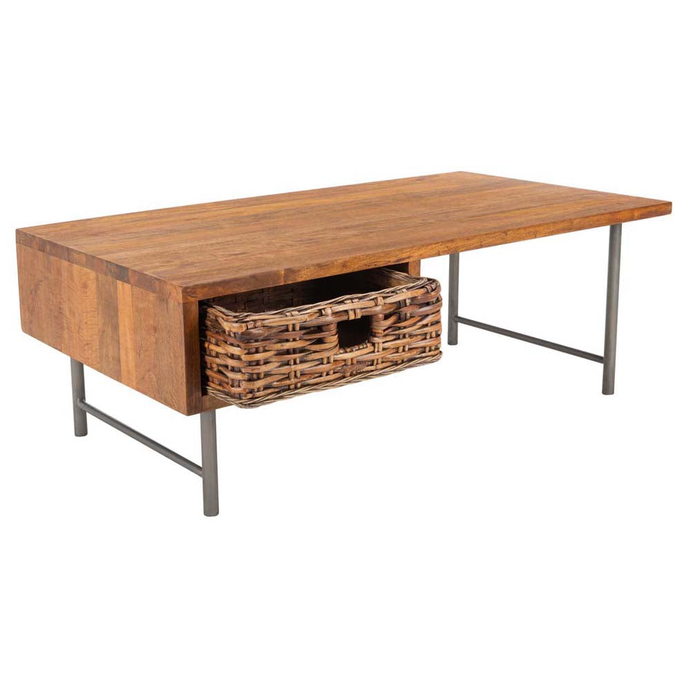 Safavieh Allester 1 Rattan Drawer Coffee Table - Brown/Black