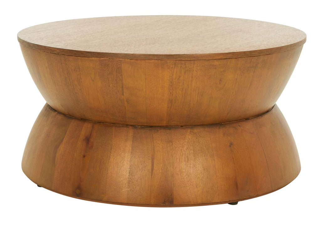 Safavieh Alecto Round Coffee Table - Natural Finish