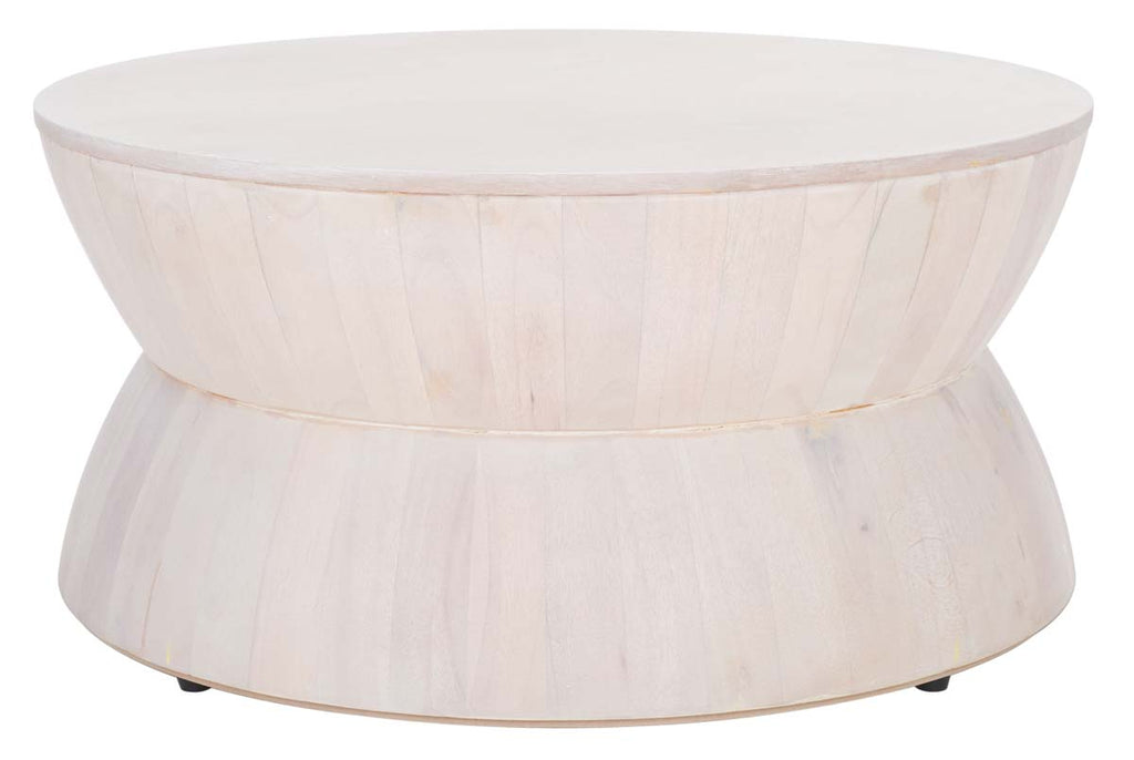 Safavieh Alecto Round Coffee Table - White Wash