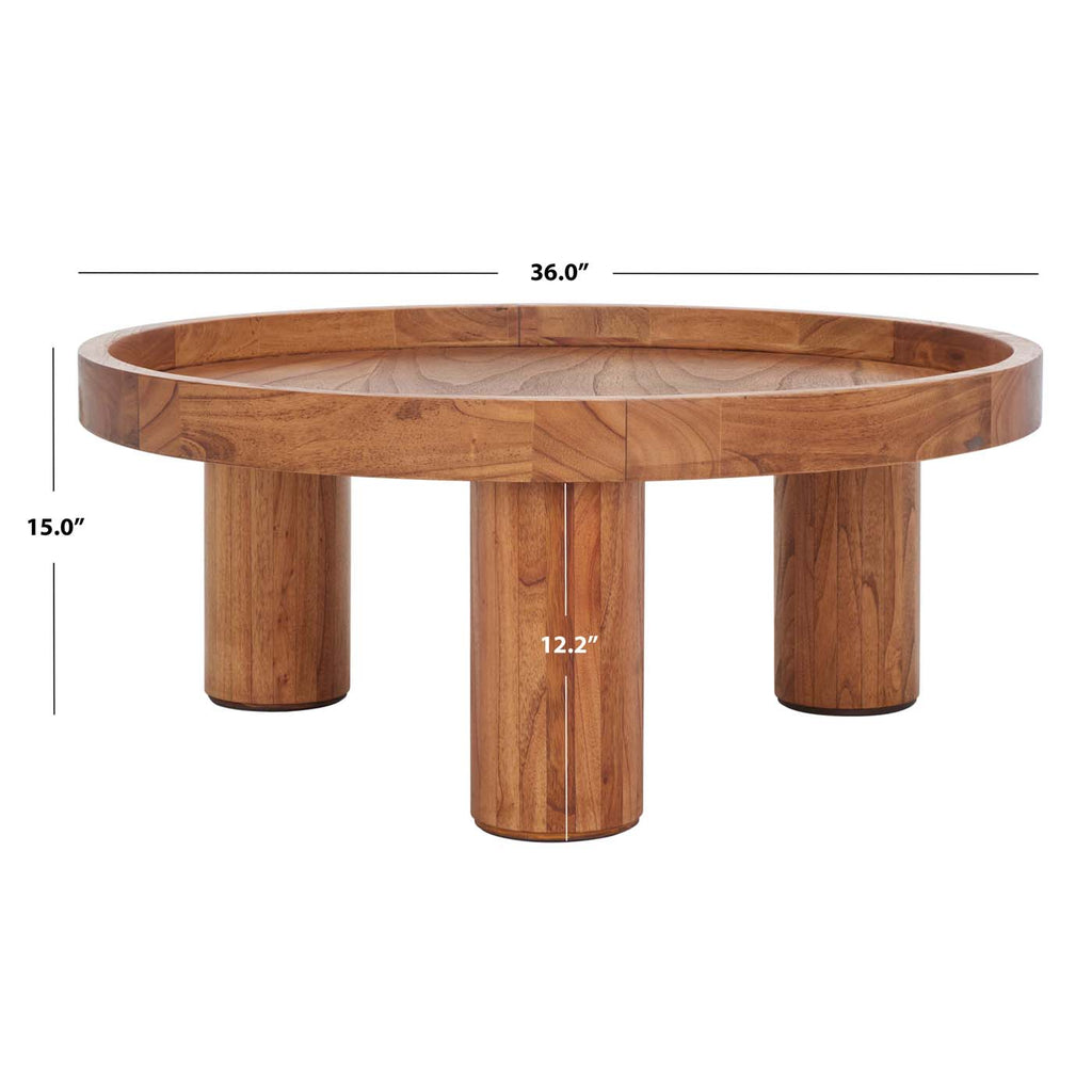 Meek 3 Leg Round Coffee Table | Safavieh -  COF6603 - Natural