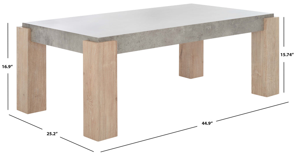 Safavieh Coromio Coffee Table - Light Grey / Natural