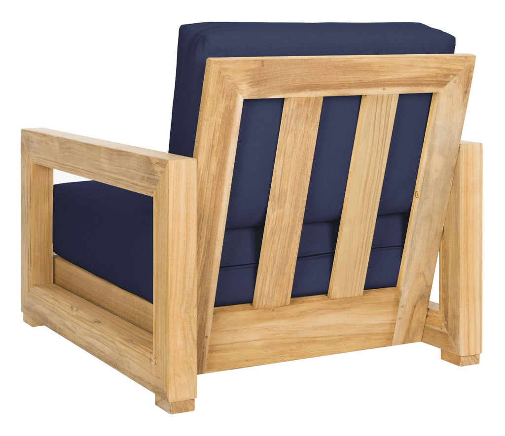 Safavieh Couture Montford Teak Armchair Pillow Casing - Navy