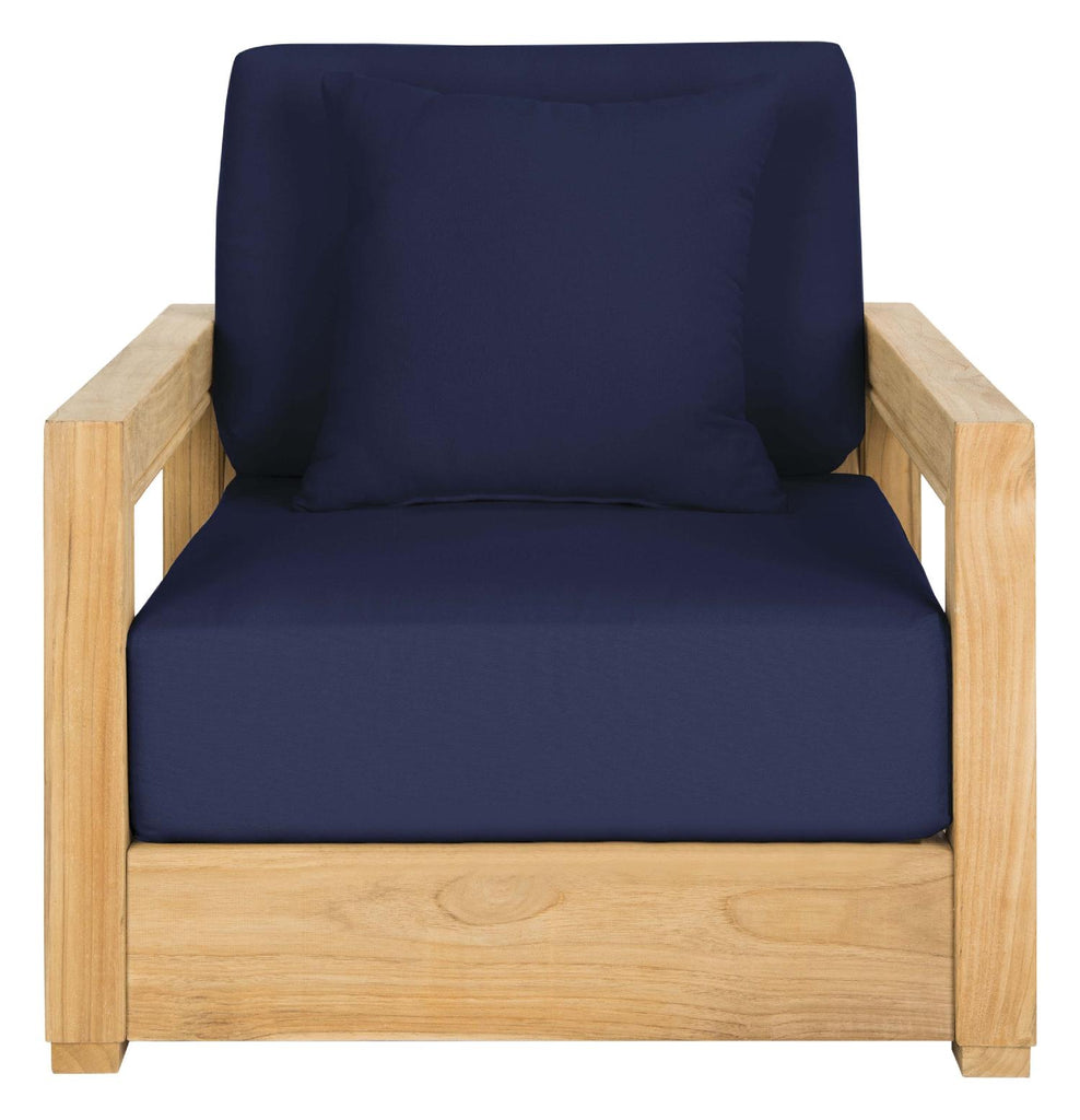 Safavieh Couture Montford Teak Armchair Pillow Casing - Navy