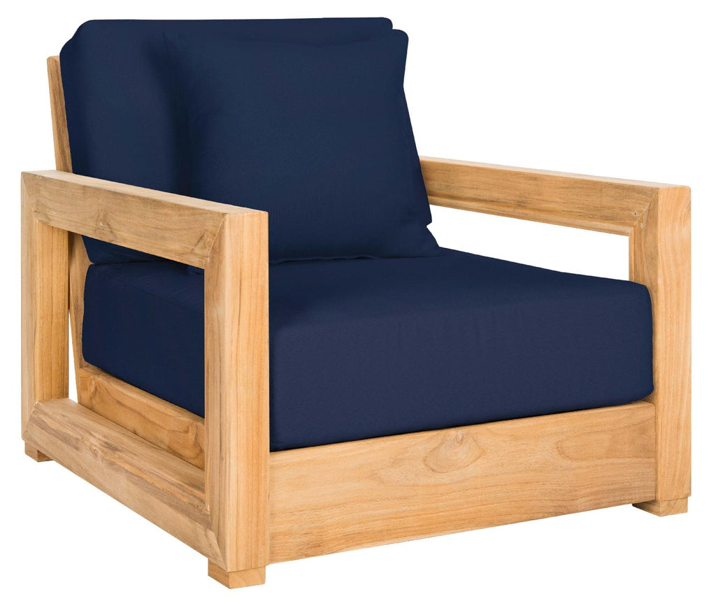 Safavieh Couture Montford Teak Armchair Pillow Casing - Navy