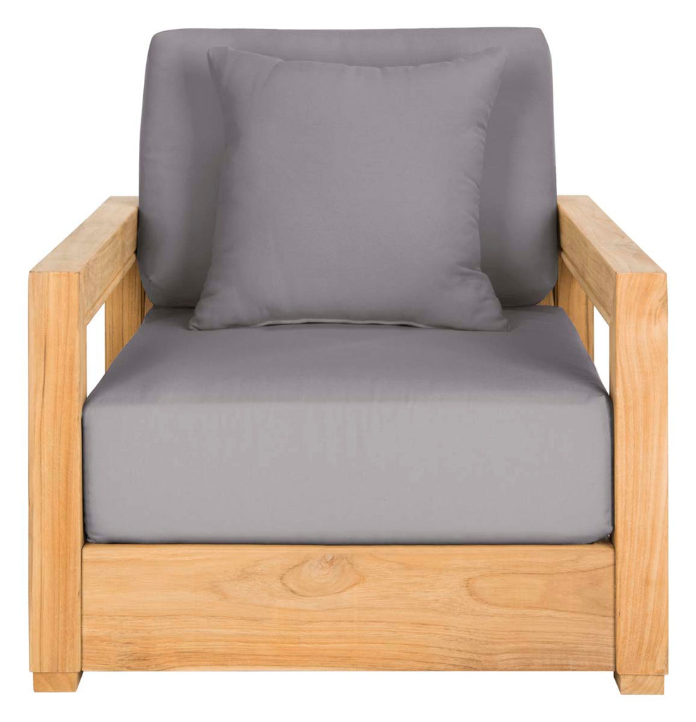 Safavieh Couture Montford Teak Armchair Pillow Casing - Grey