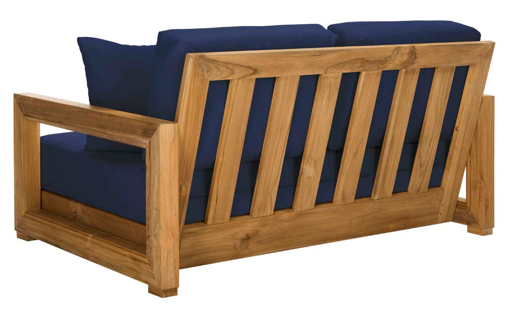 Safavieh Couture Montford Teak 2-Seat Bench Pillow Casing - Navy