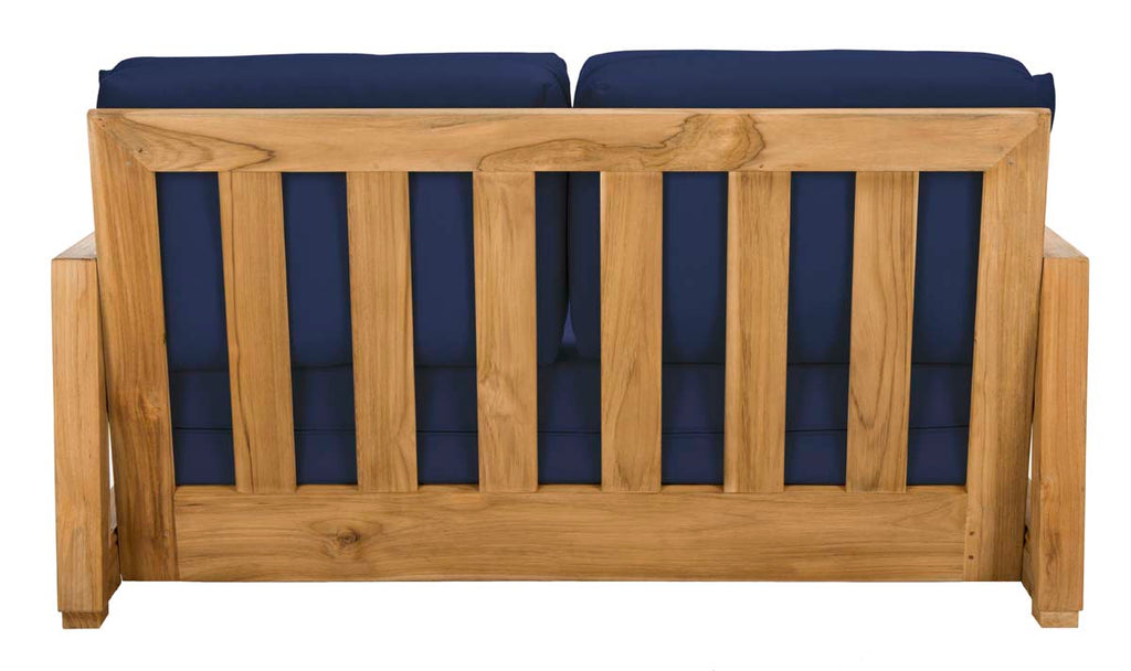 Safavieh Couture Montford Teak 2-Seat Bench Pillow Casing - Navy