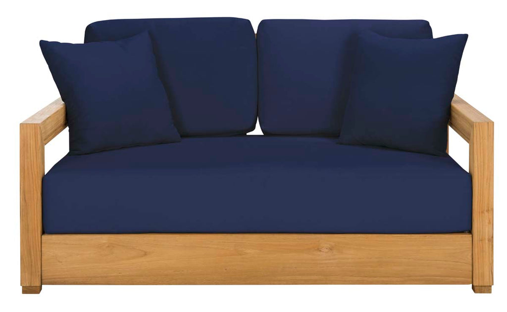 Safavieh Couture Montford Teak 2-Seat Bench Pillow Casing - Navy