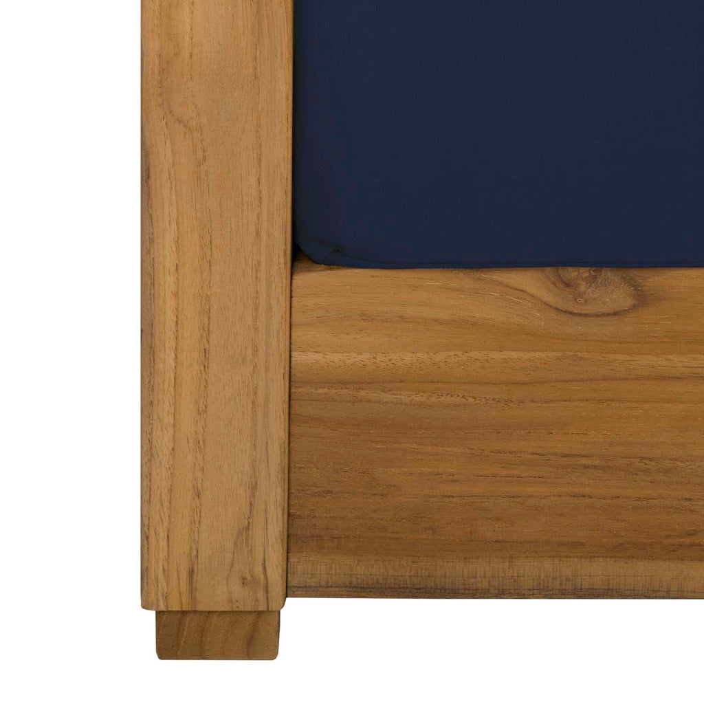 Safavieh Couture Montford Teak 2-Seat Bench Pillow Casing - Navy