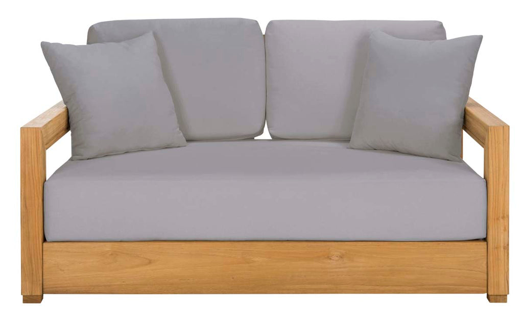 Safavieh Couture Montford Teak 2-Seat Bench Pillow Casing - Grey