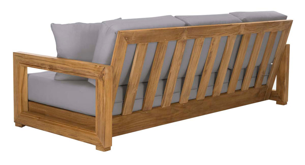 Safavieh Couture Montford Teak 3-Seat Bench Pillow Casing - Grey