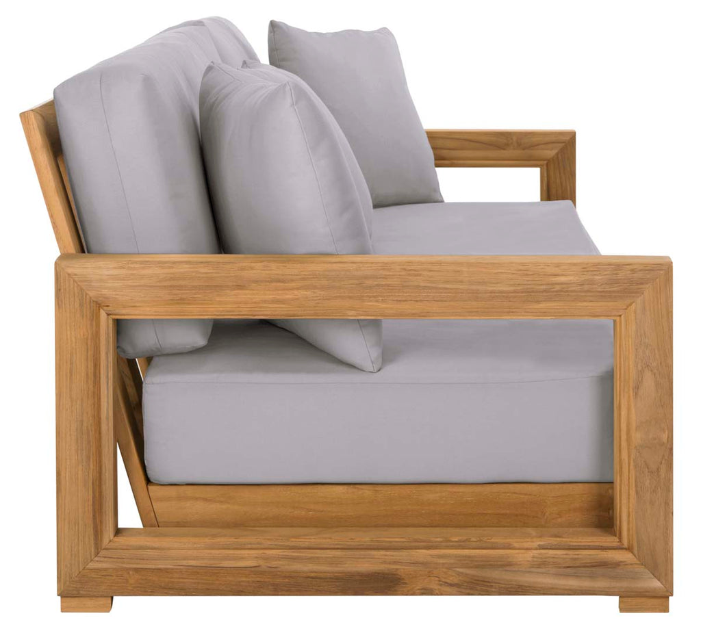 Safavieh Couture Montford Teak 3-Seat Bench Pillow Casing - Grey