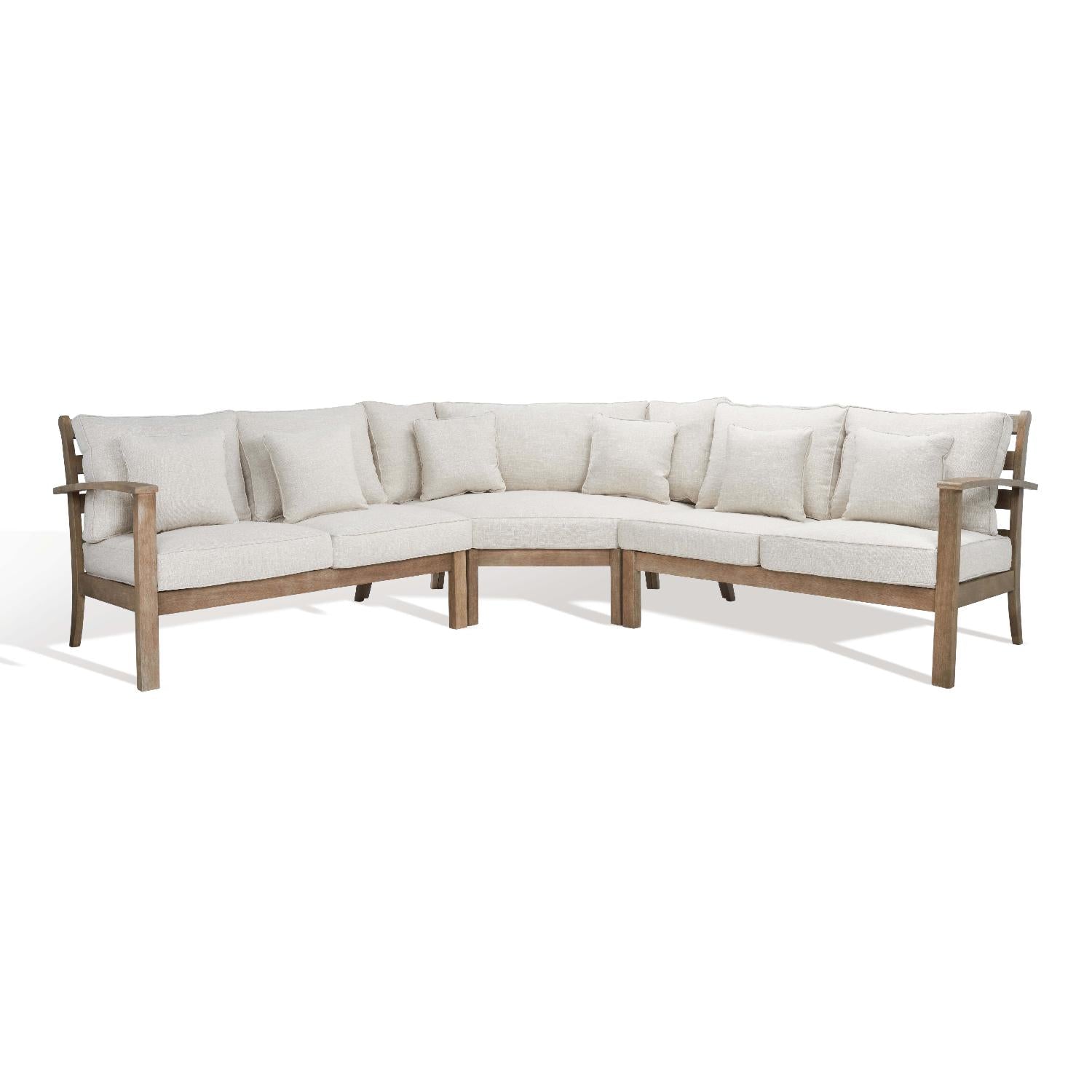 Safavieh Couture Santa Cruz Patio Sectional Sofa Natural Beige