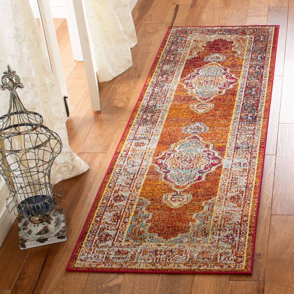 Safavieh Crystal Rug Collection CRS500A - Orange / Light Blue