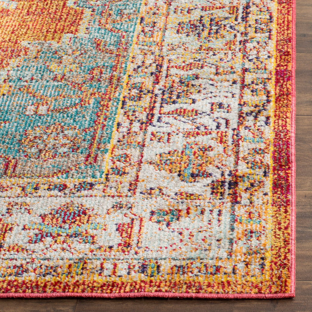 Safavieh Crystal Rug Collection CRS500A - Orange / Light Blue