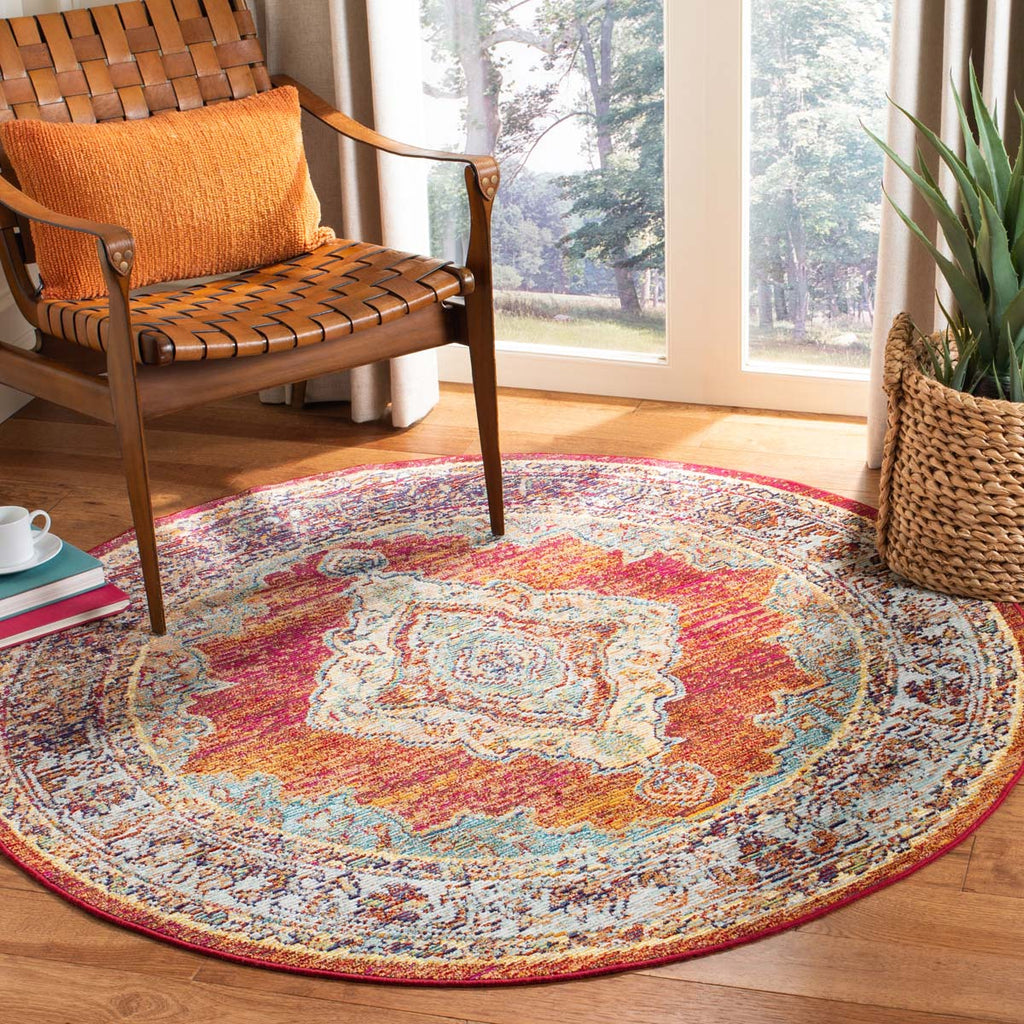 Safavieh Crystal Rug Collection CRS500A - Orange / Light Blue