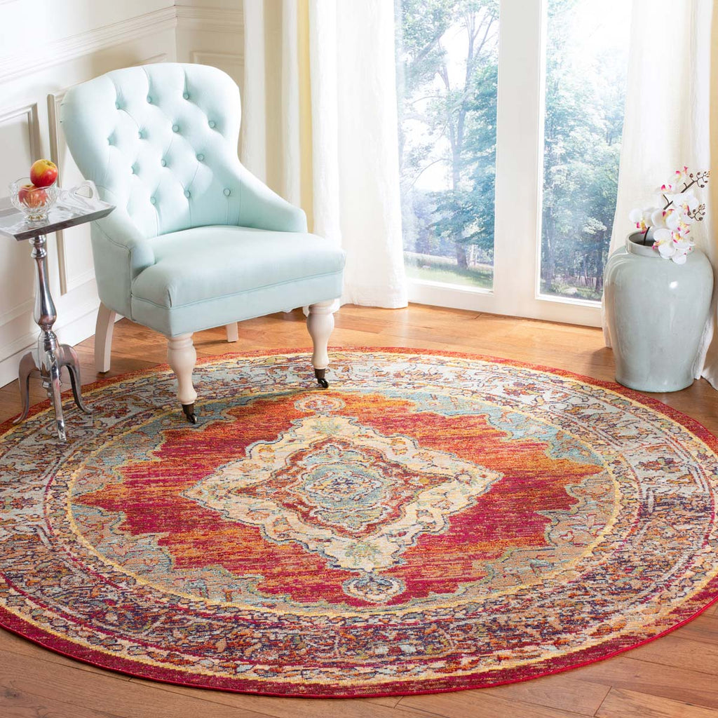 Safavieh Crystal Rug Collection CRS500A - Orange / Light Blue