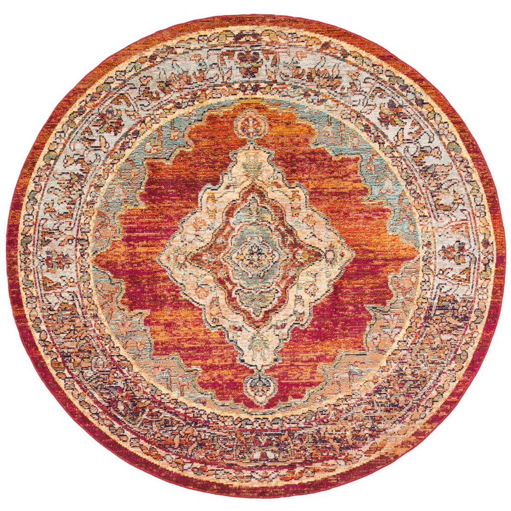 Safavieh Crystal Rug Collection CRS500A - Orange / Light Blue