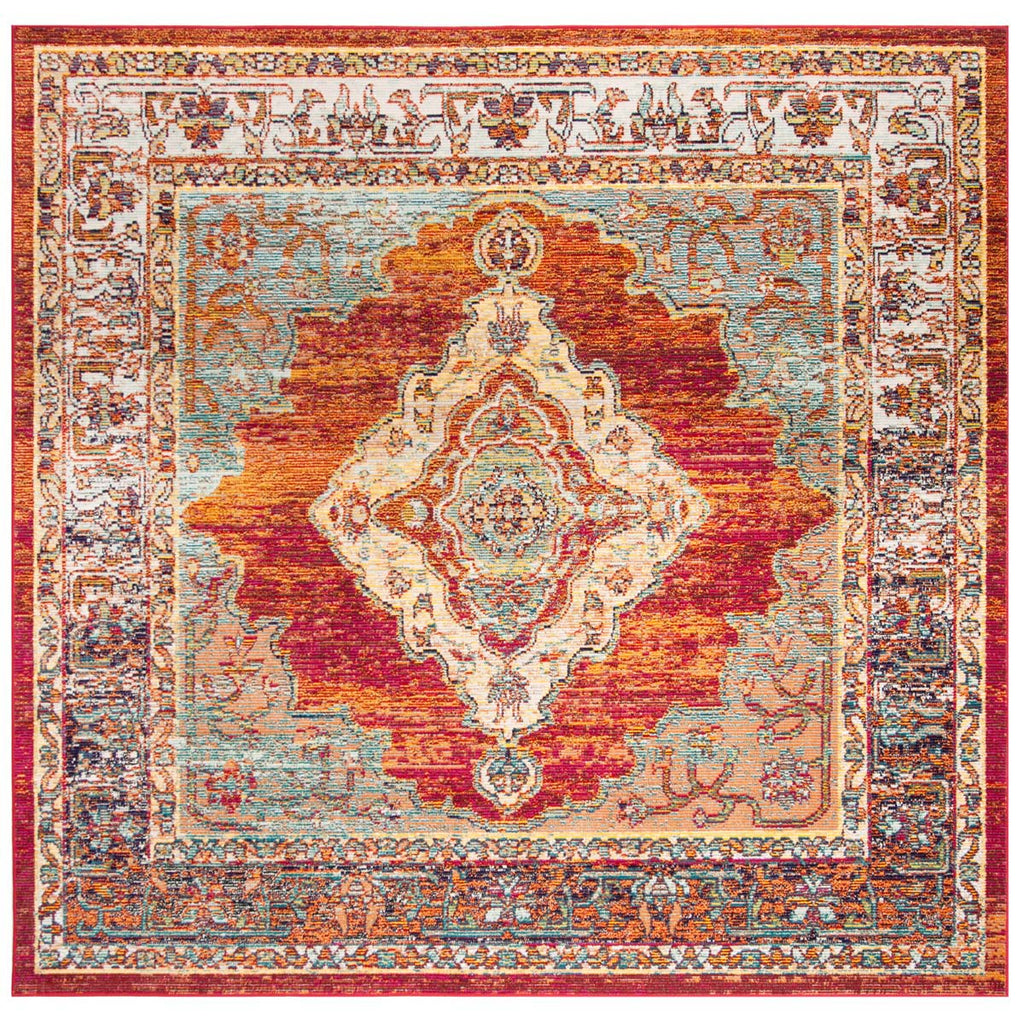 Safavieh Crystal Rug Collection CRS500A - Orange / Light Blue