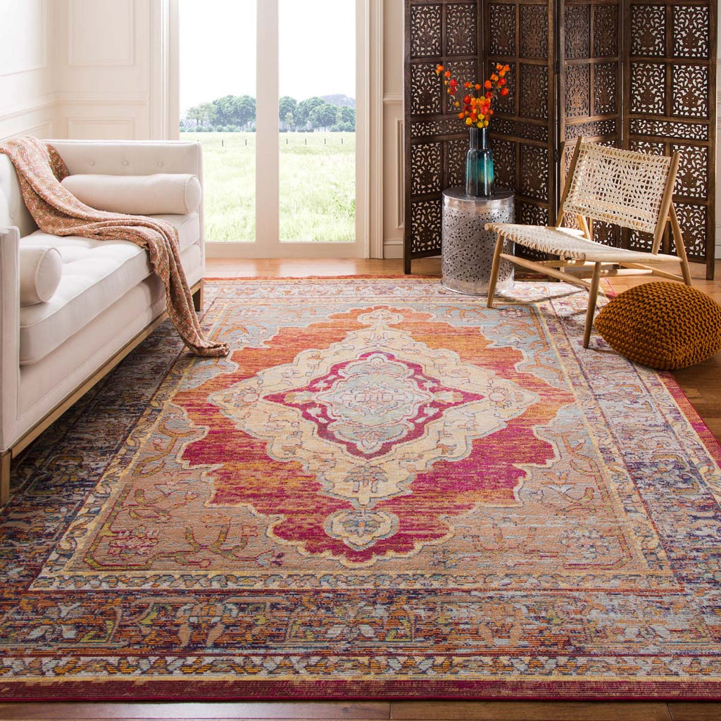 Safavieh Crystal Rug Collection CRS500A - Orange / Light Blue