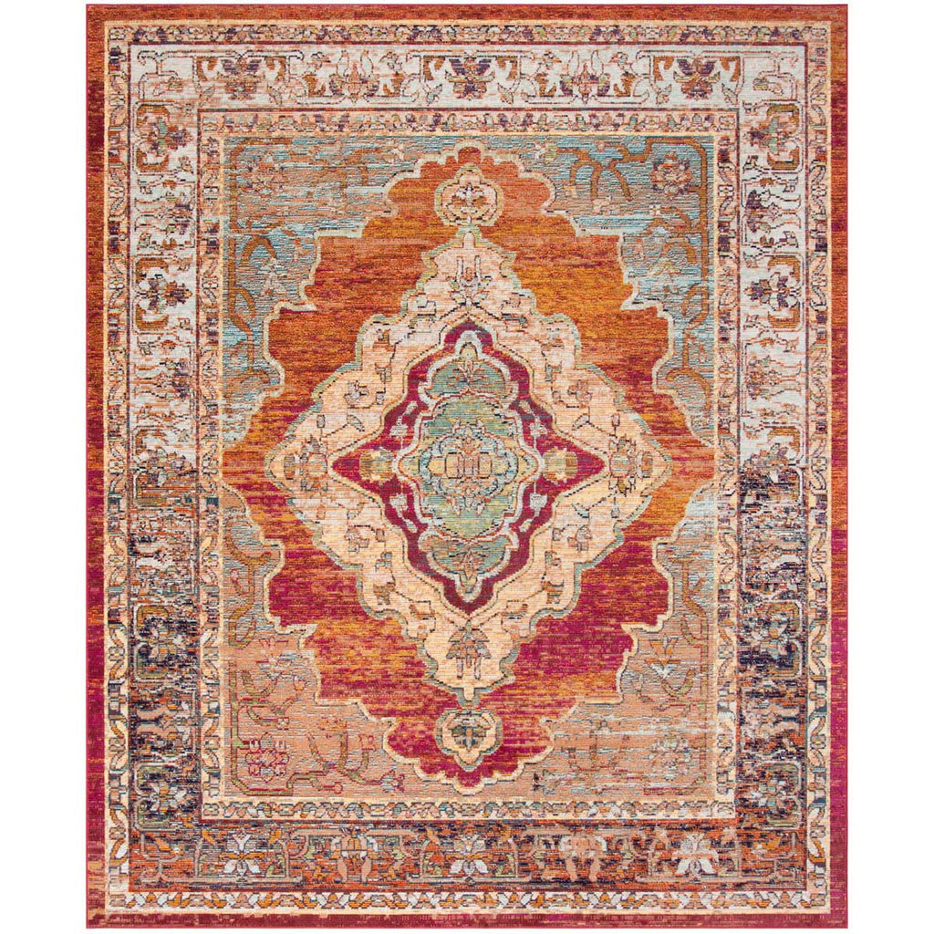 Safavieh Crystal Rug Collection CRS500A - Orange / Light Blue