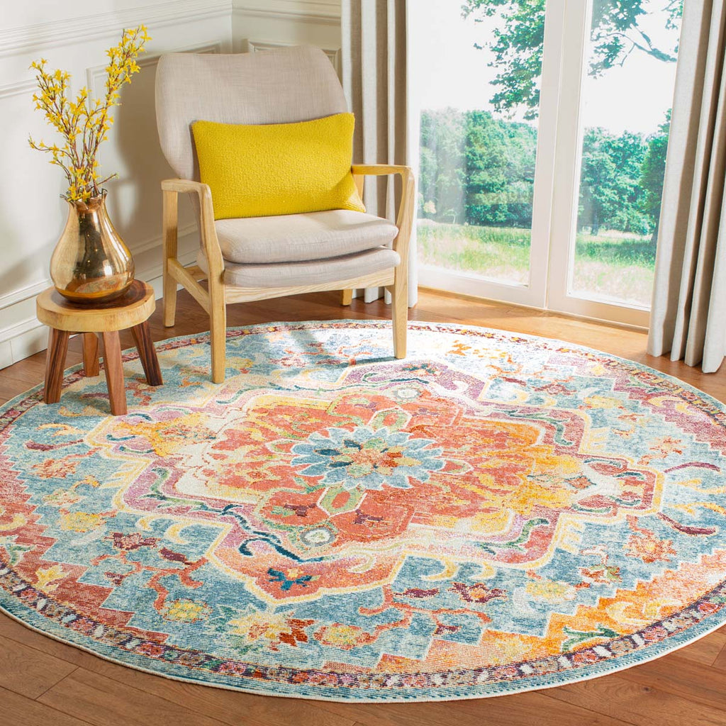 Safavieh Crystal Rug Collection CRS501K - Orange / Teal