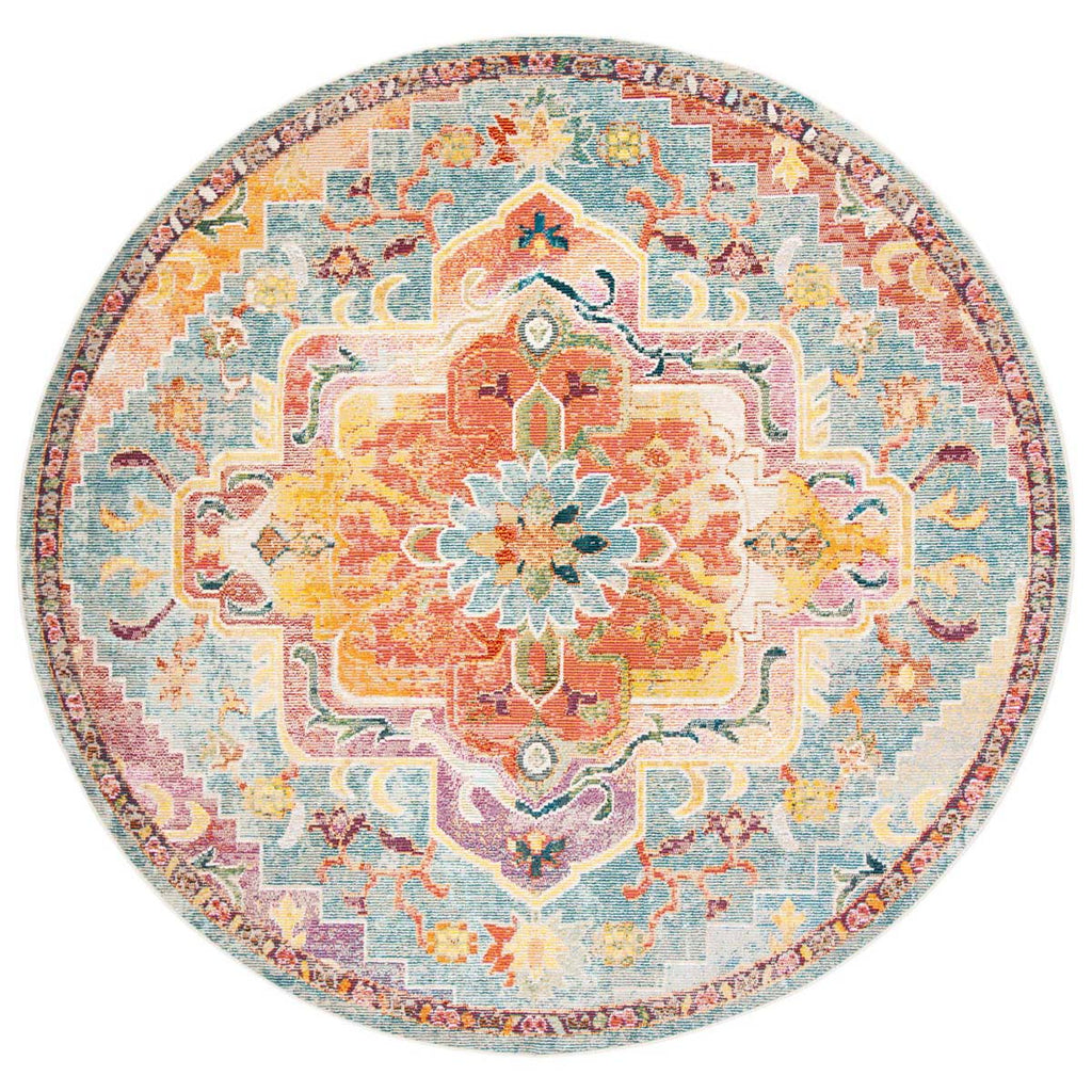 Safavieh Crystal Rug Collection CRS501K - Orange / Teal