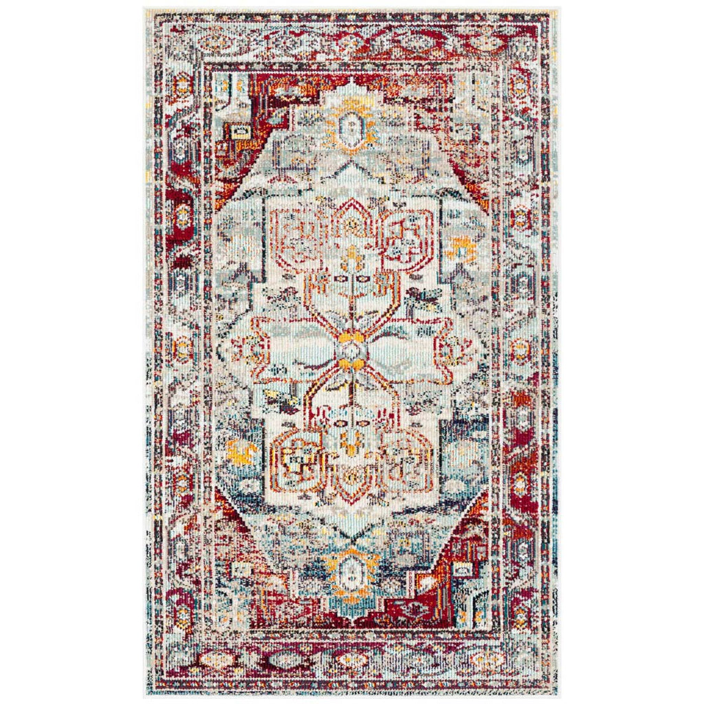 Safavieh Crystal Rug Collection CRS503C - Light Blue / Red