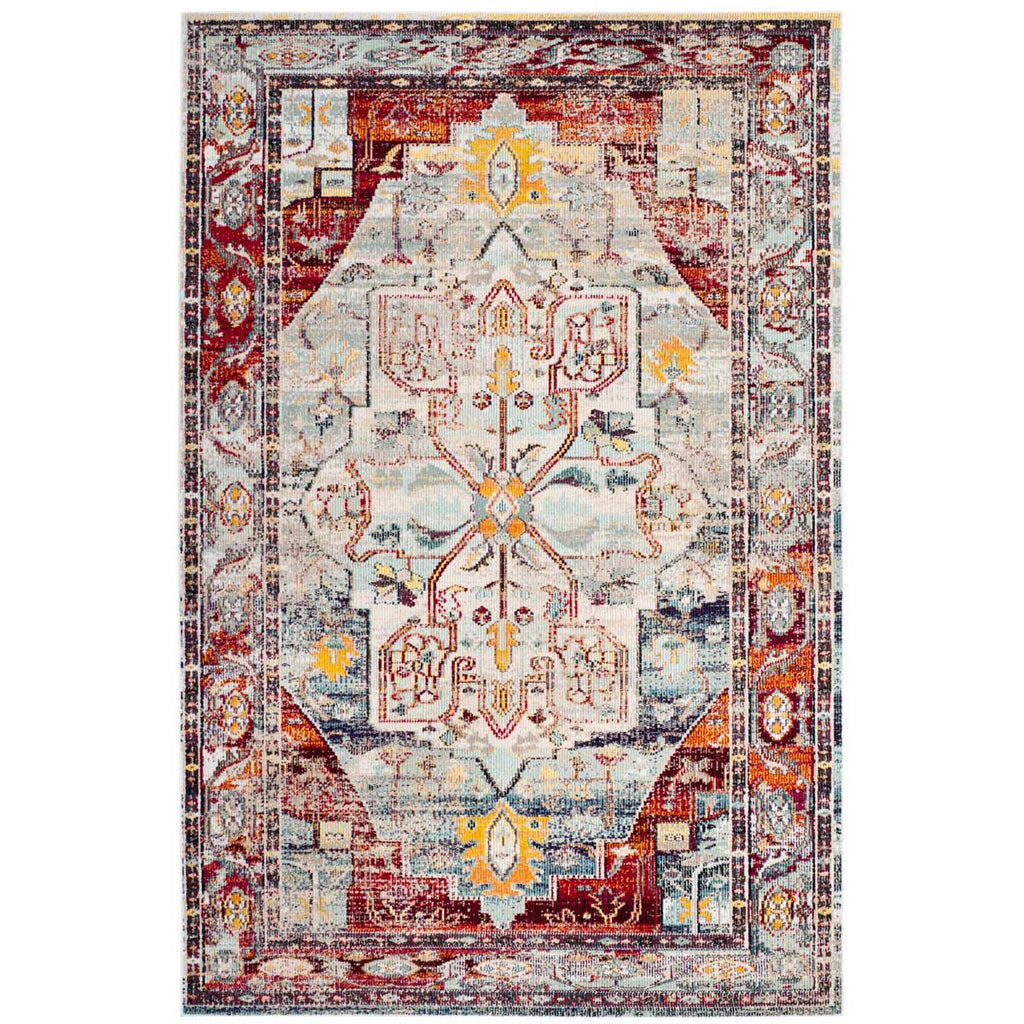 Safavieh Crystal Rug Collection CRS503C - Light Blue / Red