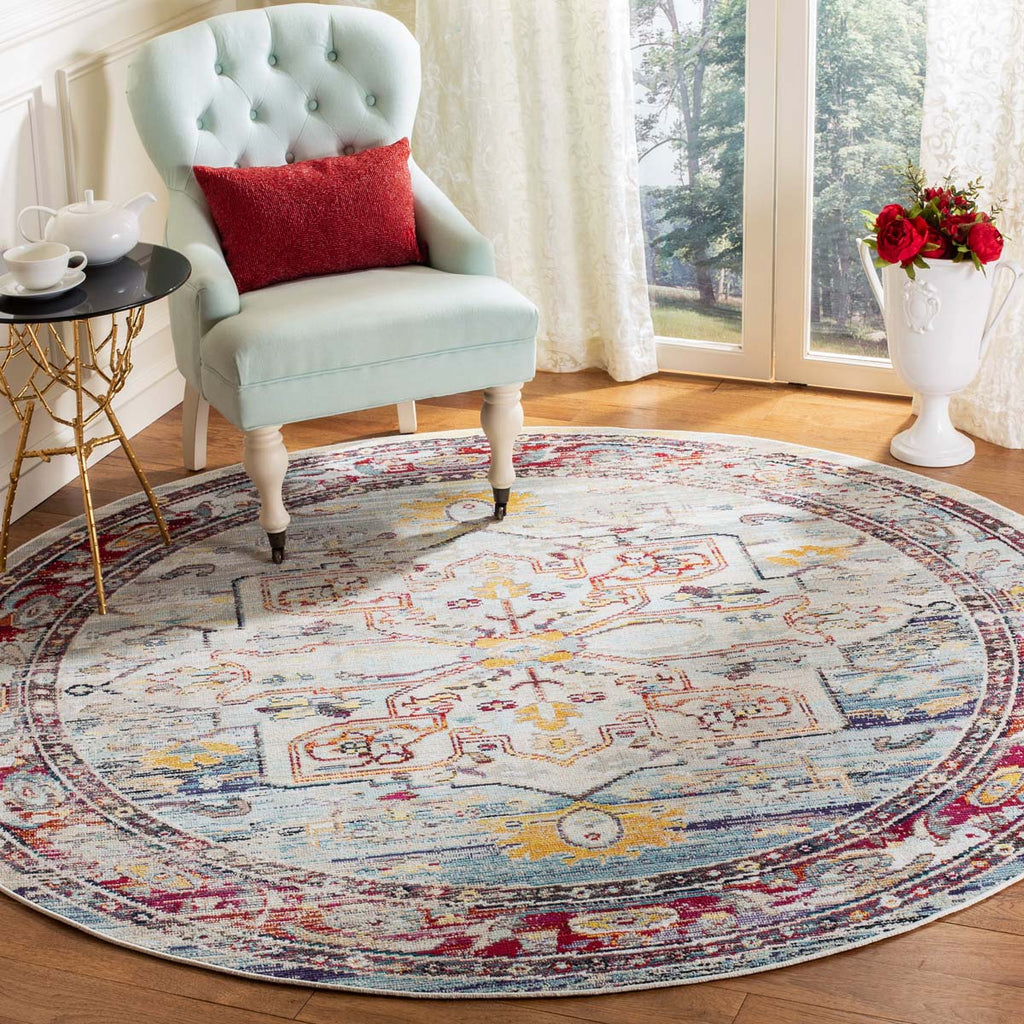 Safavieh Crystal Rug Collection CRS503C - Light Blue / Red