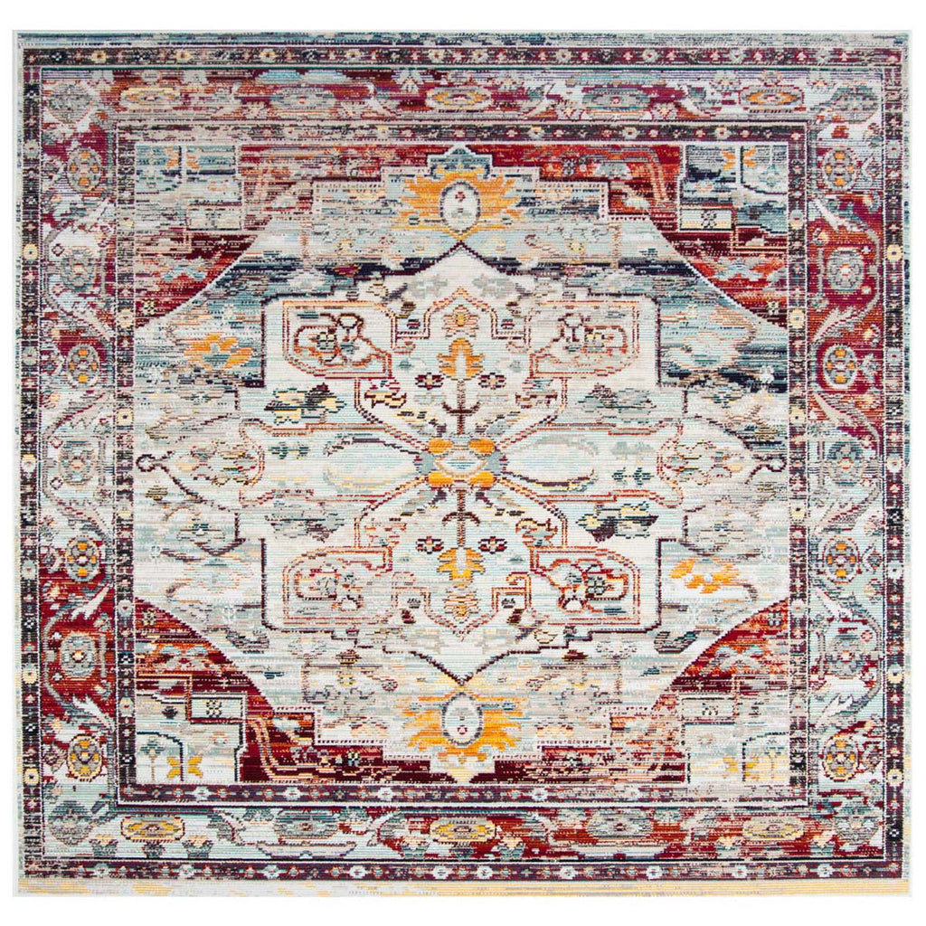 Safavieh Crystal Rug Collection CRS503C - Light Blue / Red