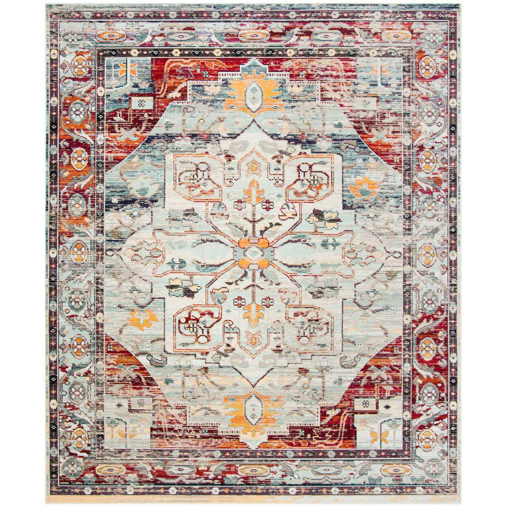 Safavieh Crystal Rug Collection CRS503C - Light Blue / Red