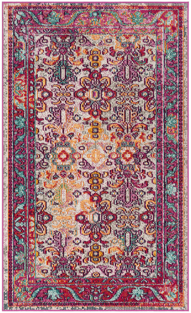 Safavieh Crystal Rug Collection CRS506B - Light Blue / Fuchsia