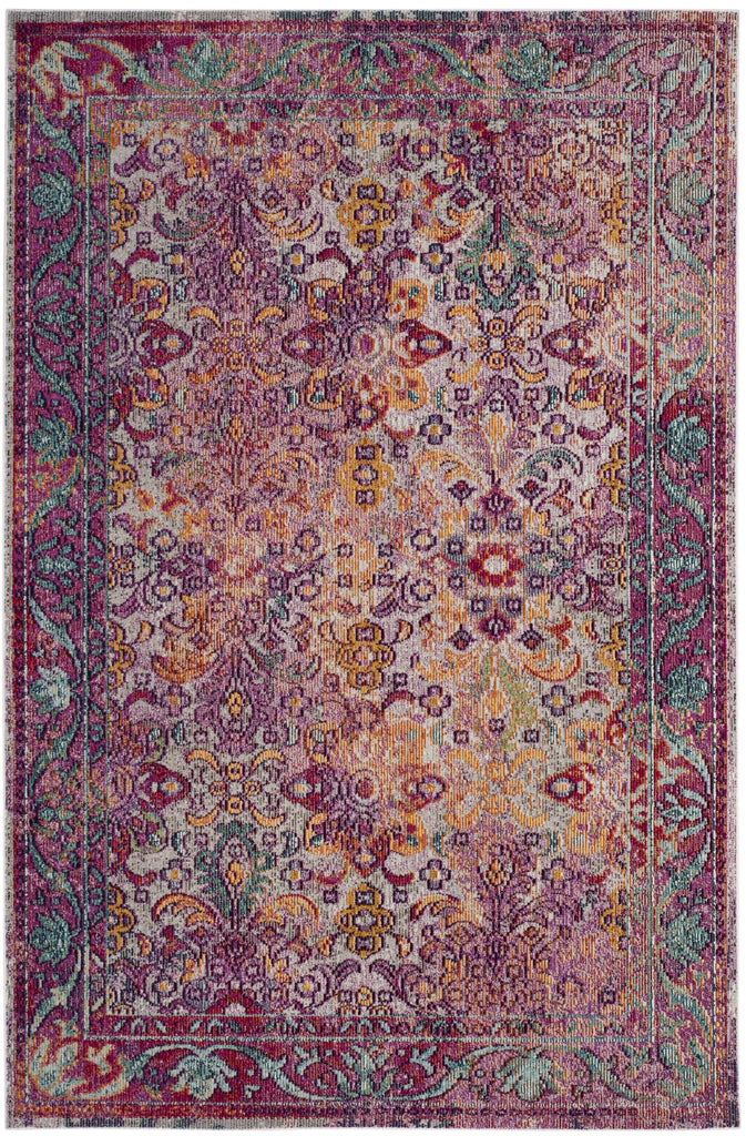 Safavieh Crystal Rug Collection CRS506B - Light Blue / Fuchsia