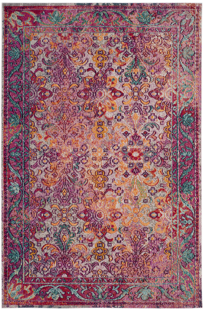 Safavieh Crystal Rug Collection CRS506B - Light Blue / Fuchsia