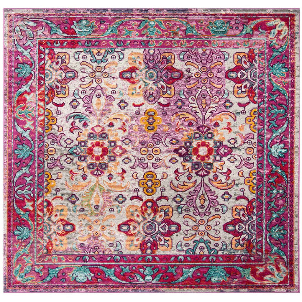 Safavieh Crystal Rug Collection CRS506B - Light Blue / Fuchsia