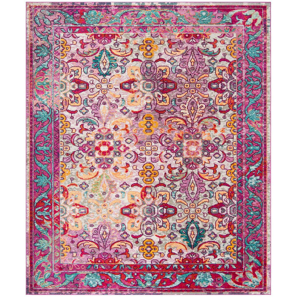 Safavieh Crystal Rug Collection CRS506B - Light Blue / Fuchsia