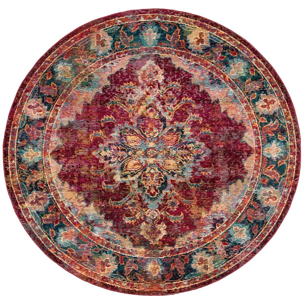 Safavieh Crystal Rug Collection CRS508R - Ruby / Navy