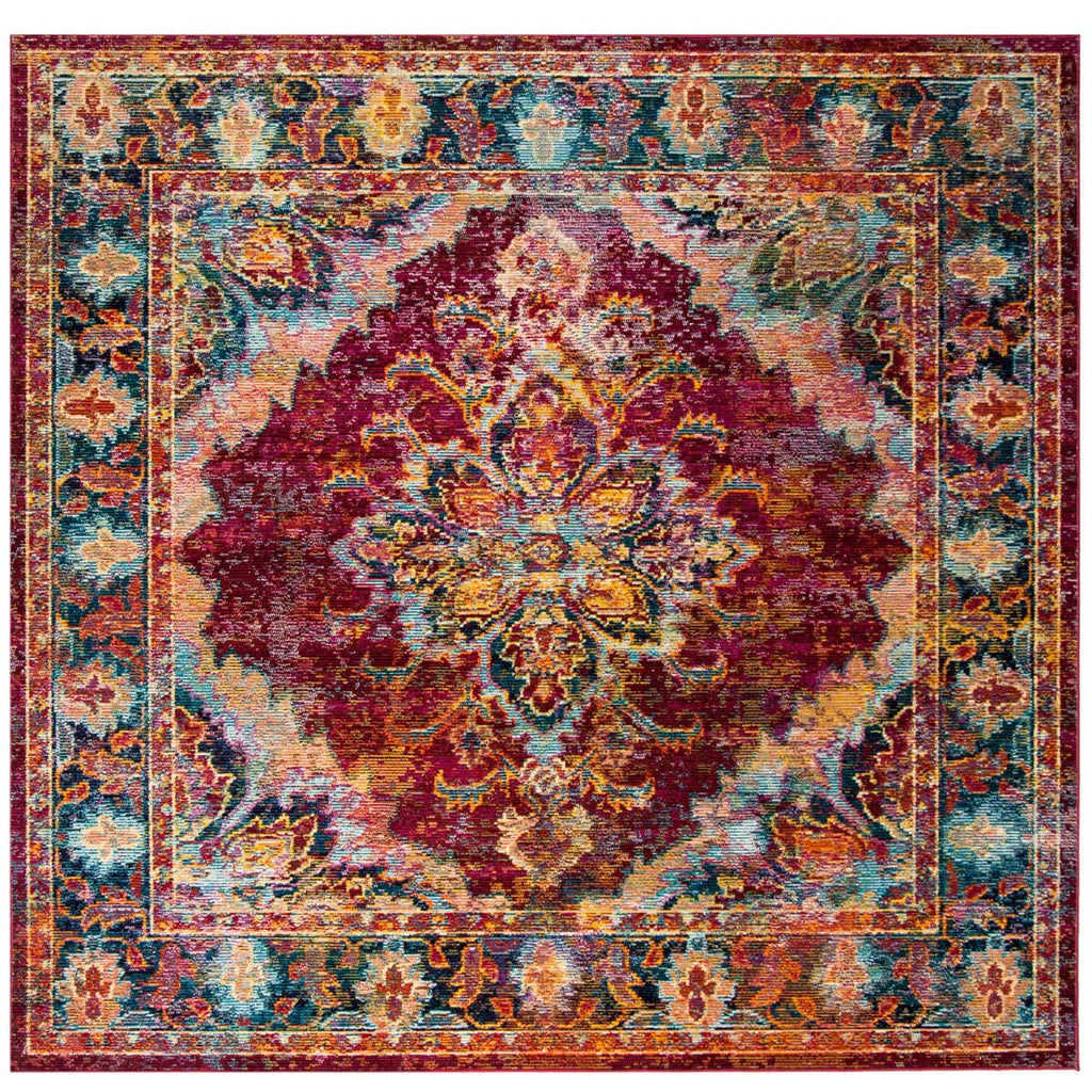 Safavieh Crystal Rug Collection CRS508R - Ruby / Navy