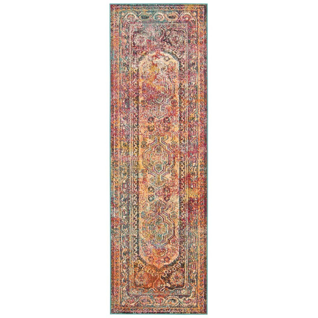 Safavieh Crystal Rug Collection CRS514T - Teal / Rose