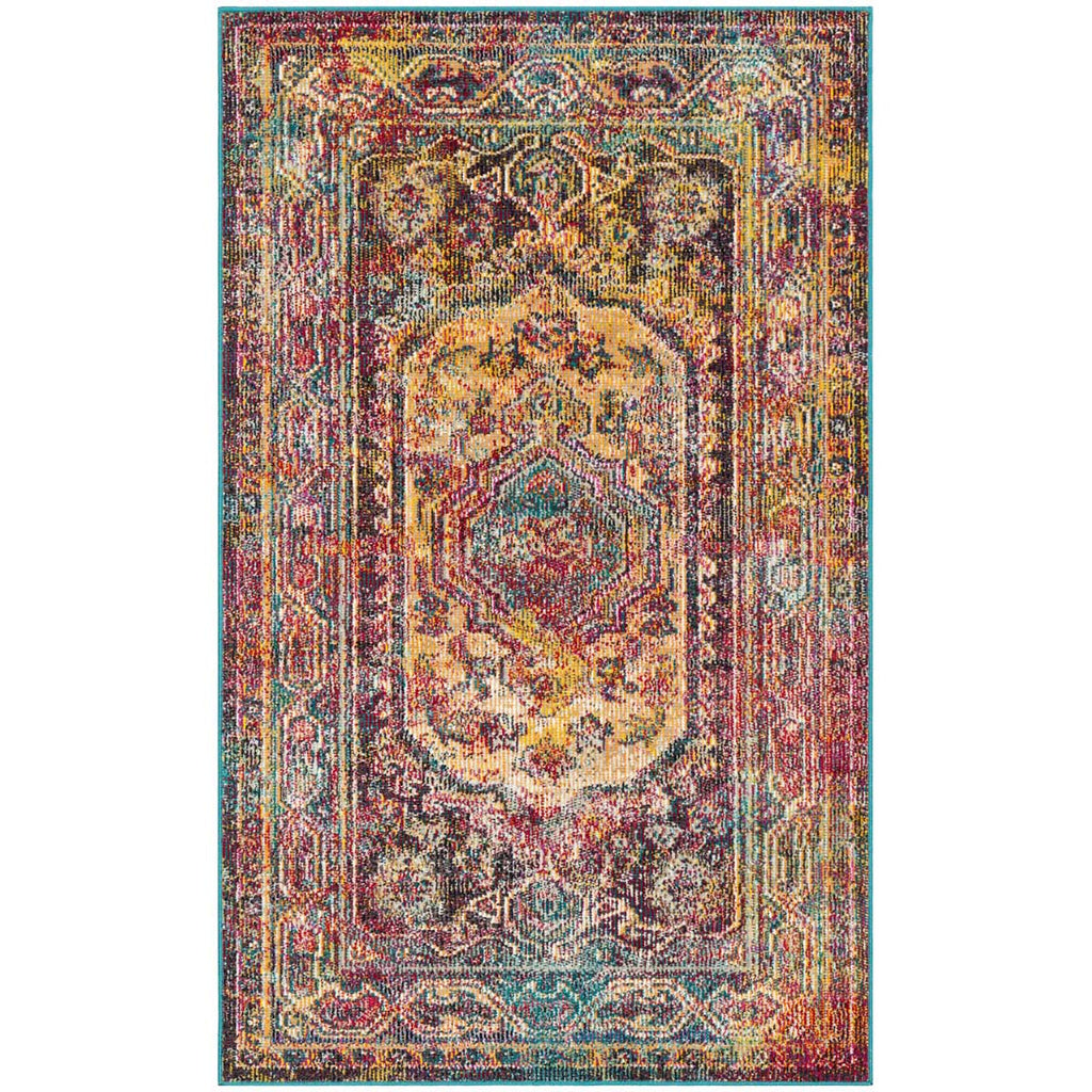 Safavieh Crystal Rug Collection CRS514T - Teal / Rose