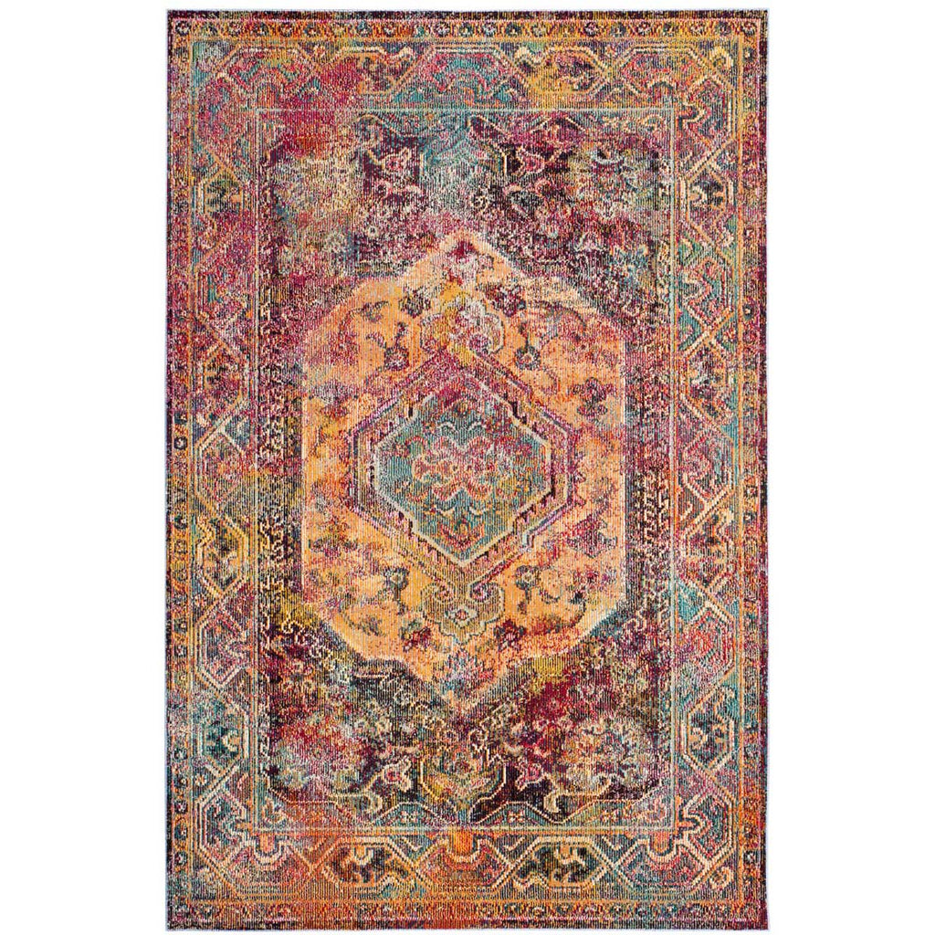 Safavieh Crystal Rug Collection CRS514T - Teal / Rose