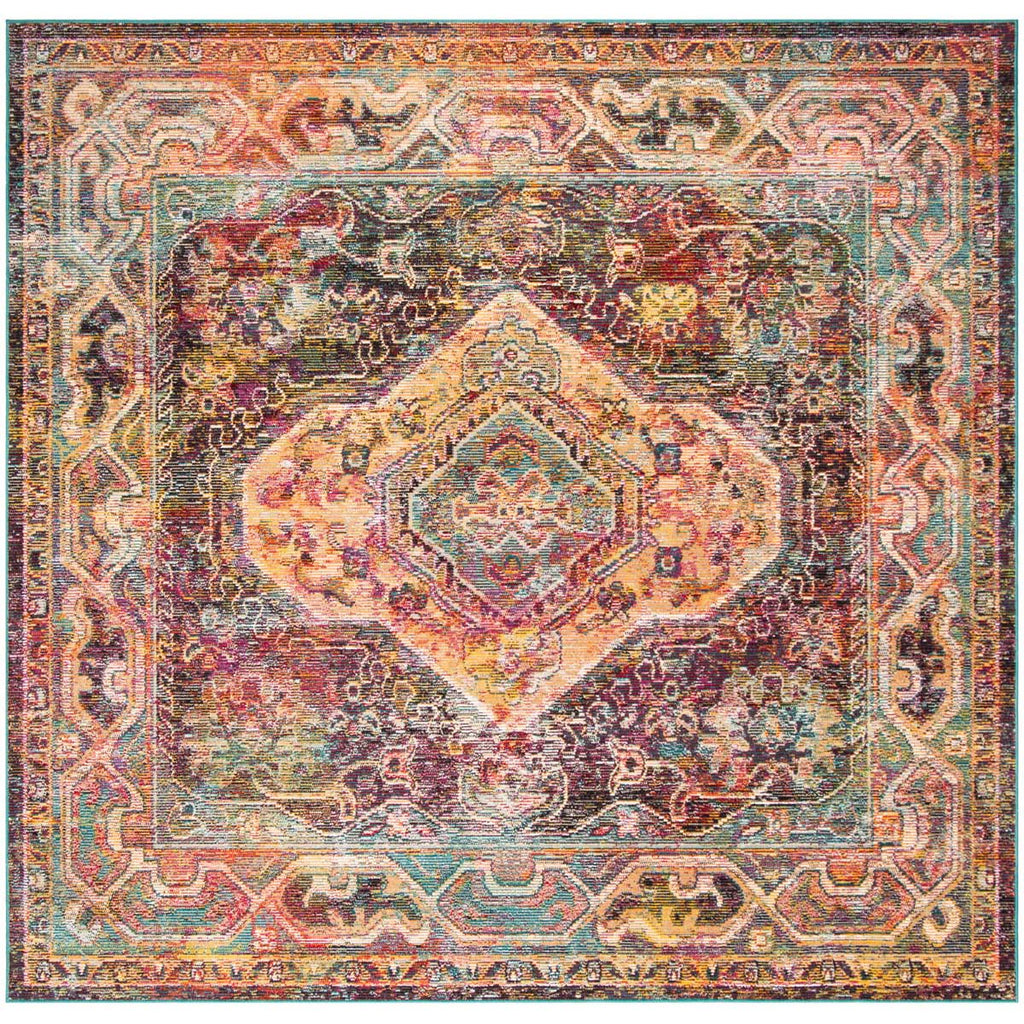 Safavieh Crystal Rug Collection CRS514T - Teal / Rose