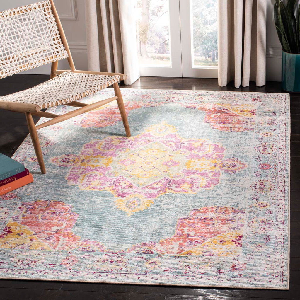 Safavieh Crystal Rug Collection CRS520K - Turquoise / Rust