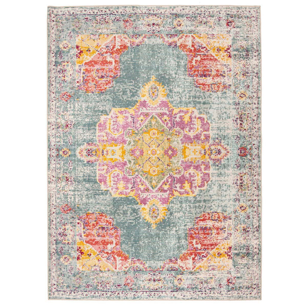 Safavieh Crystal Rug Collection CRS520K - Turquoise / Rust