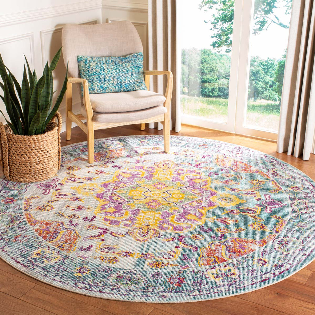 Safavieh Crystal Rug Collection CRS520K - Turquoise / Rust